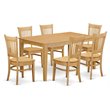 Pemberly Row Traditional 7-piece Traditional Wood Dining Set in Oak