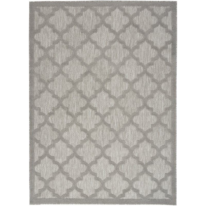 Pemberly Row Easy Care 5'x7' Silver Gray Fabric Modern Area Rug (5'x7')