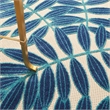 Pemberly Row Contemporary 4' Round Navy Indoor/Outdoor Plush Rug