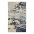Pemberly Row 3'x5' Blue and White Fabric Modern Area Rug (3'x5')