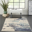 Pemberly Row 3'x5' Blue and White Fabric Modern Area Rug (3'x5')
