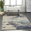Pemberly Row 3'x5' Blue and White Fabric Modern Area Rug (3'x5')