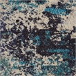 Pemberly Row 3'x5' Blue and White Fabric Modern Area Rug (3'x5')