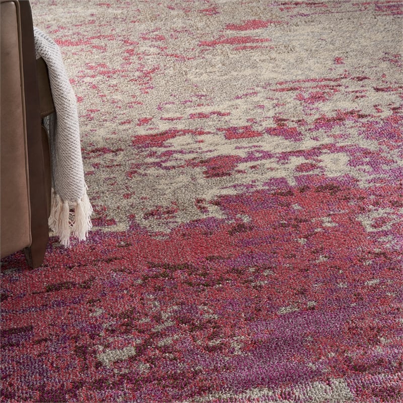 Pemberly Row 10'x14' Ivory/Pink Modern Indoor Polypropylene Rug