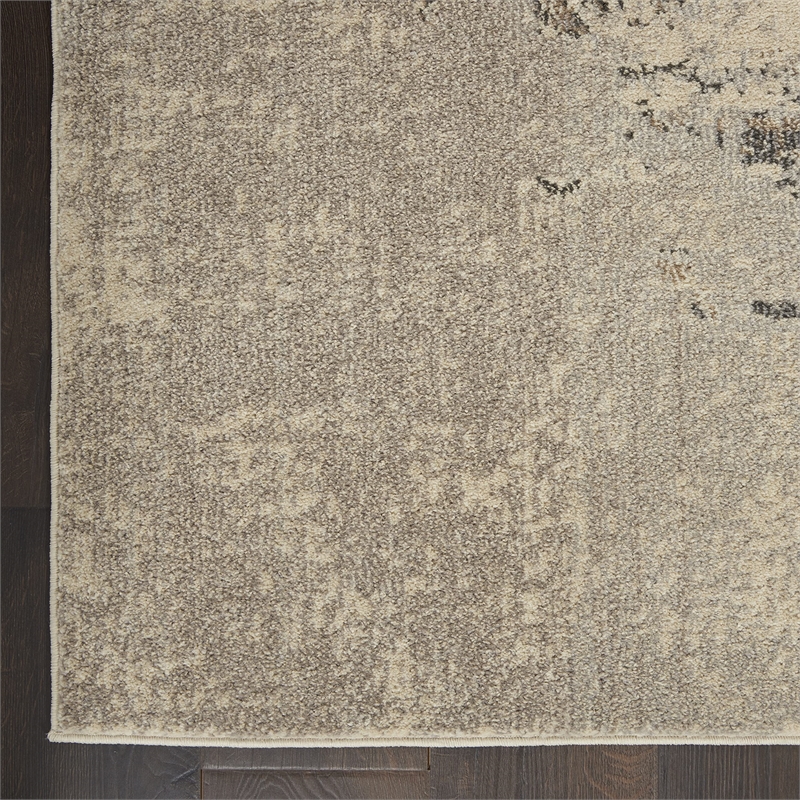 Pemberly Row Modern / Contemporary 2'x6' Ivory/Gray Indoor Rug