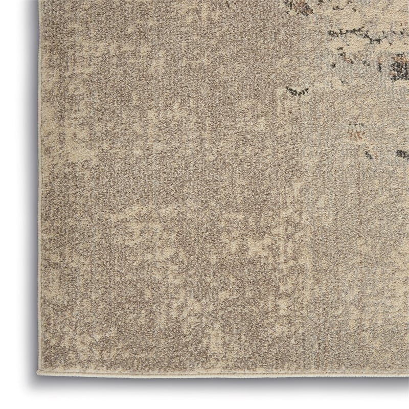 Pemberly Row Modern / Contemporary 2'x6' Ivory/Gray Indoor Rug