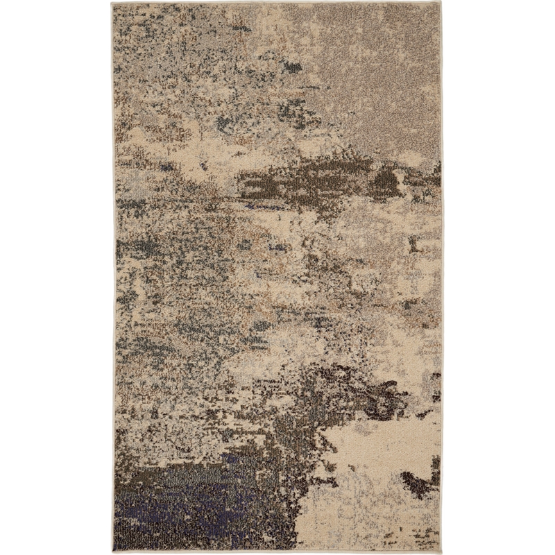 Pemberly Row Modern / Contemporary 3'x5' Ivory/Gray Indoor Rug