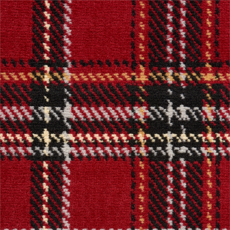 Pemberly Row Contemporary 2'x4' Red Rustic Indoor Polypropylene Rug