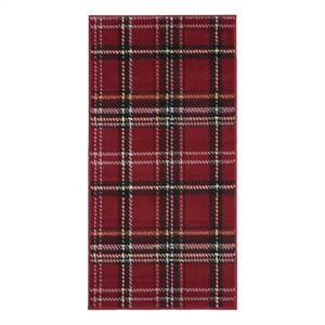 Pemberly Row Contemporary 2'x4' Red Rustic Indoor Polypropylene Rug