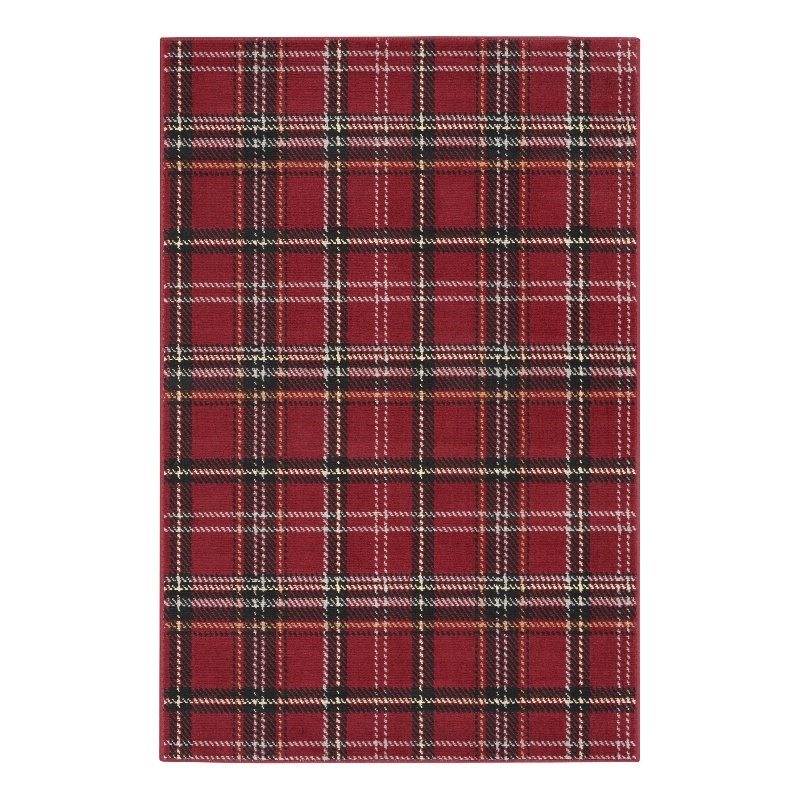 Pemberly Row Contemporary 3'x5' Red Rustic Indoor Polypropylene Rug