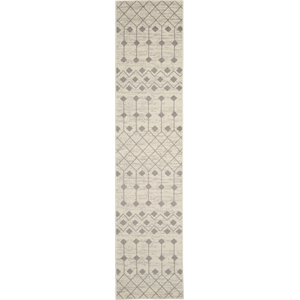 Pemberly Row Transitional 2'3&quotx12' Ivory/Gray Bohemian Indoor Rug
