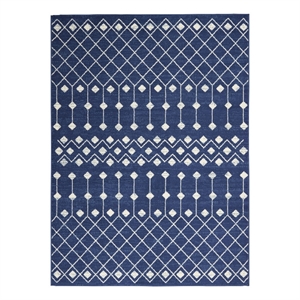 Pemberly Row 3'9&quotx5'9&quot Navy Bohemian Indoor Polypropylene Rug