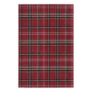 Pemberly Row Contemporary 3'9&quotx5'9&quot Red Rustic Indoor Polypropylene Rug