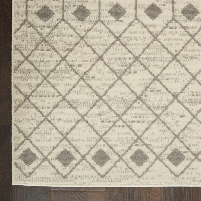 Pemberly Row 6'x9' Ivory/Gray Bohemian Indoor Polypropylene Rug