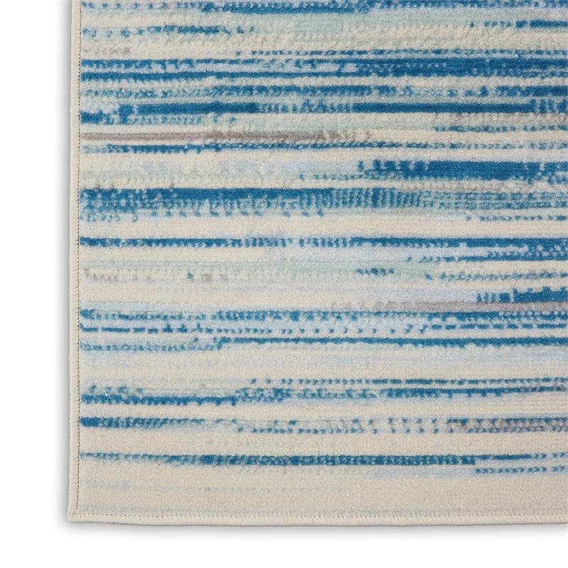 Pemberly Row Modern / Contemporary 2'x4' Blue Fabric Indoor Area Rug