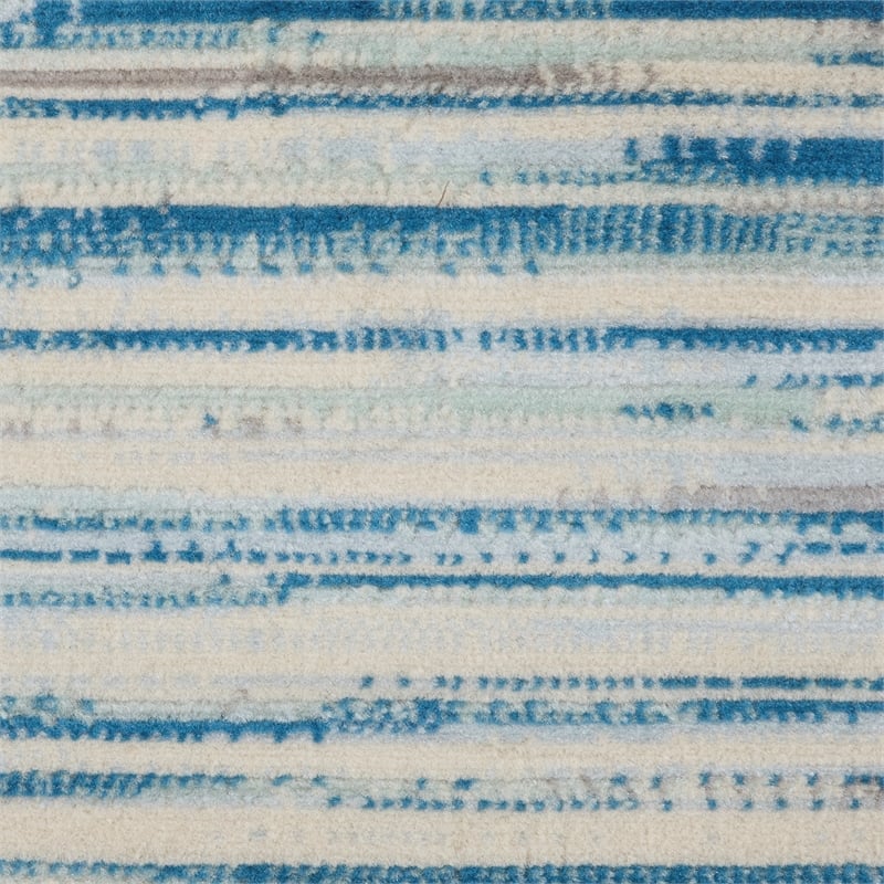 Pemberly Row Modern / Contemporary 2'x4' Blue Fabric Indoor Area Rug