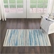 Pemberly Row Modern / Contemporary 2'x4' Blue Fabric Indoor Area Rug