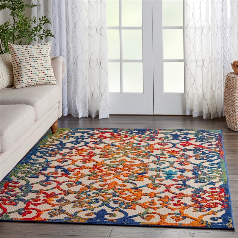 Pemberly Row 6'x9' Multicolor Indoor/Outdoor Polypropylene Rug