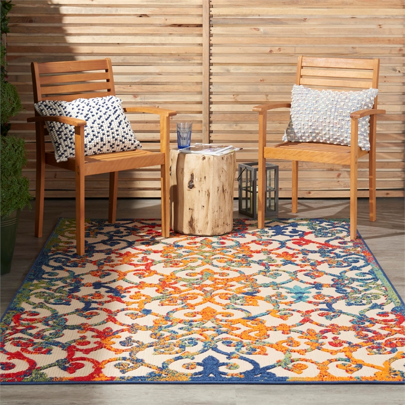 Pemberly Row 6'x9' Multicolor Indoor/Outdoor Polypropylene Rug