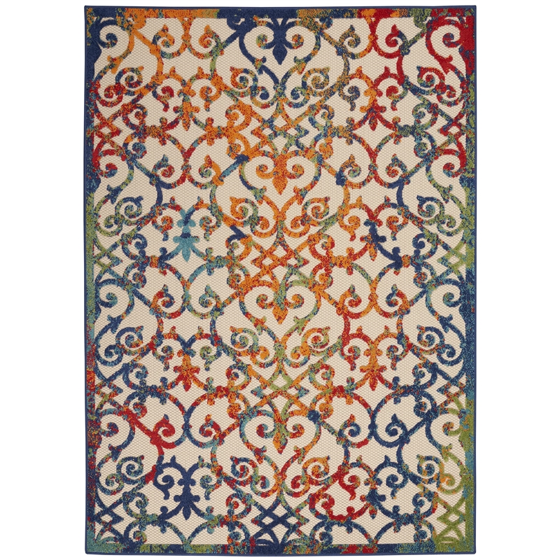 Pemberly Row 6'x9' Multicolor Indoor/Outdoor Polypropylene Rug