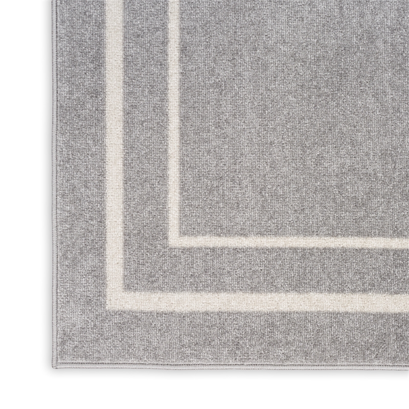Pemberly Row Modern / Contemporary 5'x7' Grey/Ivory Plush Rug