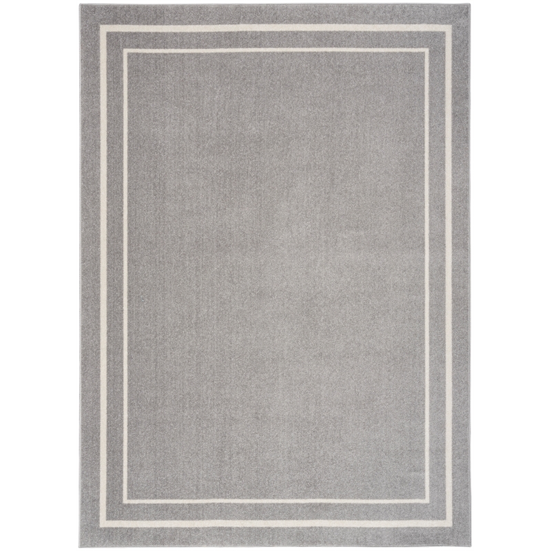 Pemberly Row Modern / Contemporary 5'x7' Grey/Ivory Plush Rug