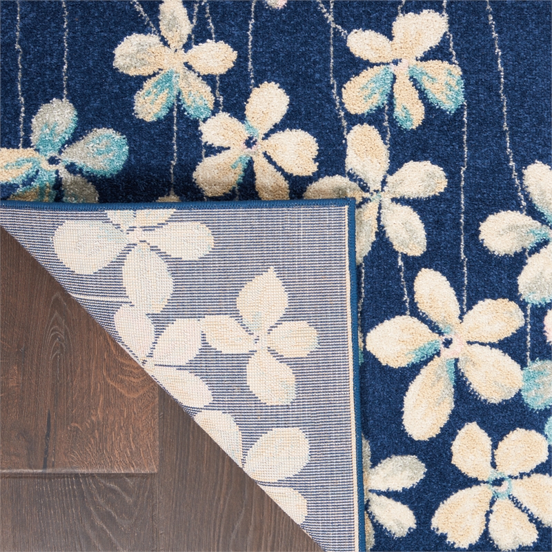 Pemberly Row Modern / Contemporary 4'x6' Navy Indoor Plush Rug