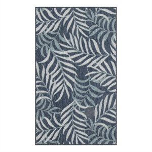 Pemberly Row Contemporary Home Garden Oasis 3'x5' Navy Area Rug