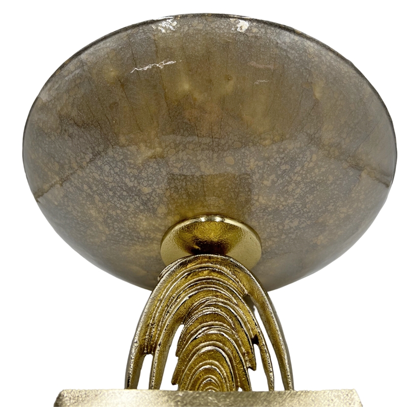 Pemberly Row Contemporary Decorative Aluminum Entryway Bowl in Gold