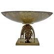 Pemberly Row Contemporary Decorative Aluminum Entryway Bowl in Gold