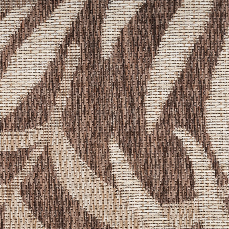 Pemberly Row Contemporary Home Garden Oasis 9'x12' Mocha Area Rug