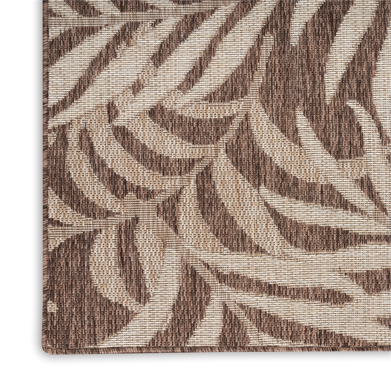 Pemberly Row Contemporary Home Garden Oasis 9'x12' Mocha Area Rug
