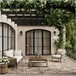 Pemberly Row Contemporary Home Garden Oasis 9'x12' Mocha Area Rug
