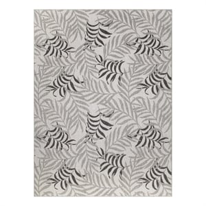 Pemberly Row Contemporary Home Garden Oasis 9'x12' Grey Area Rug