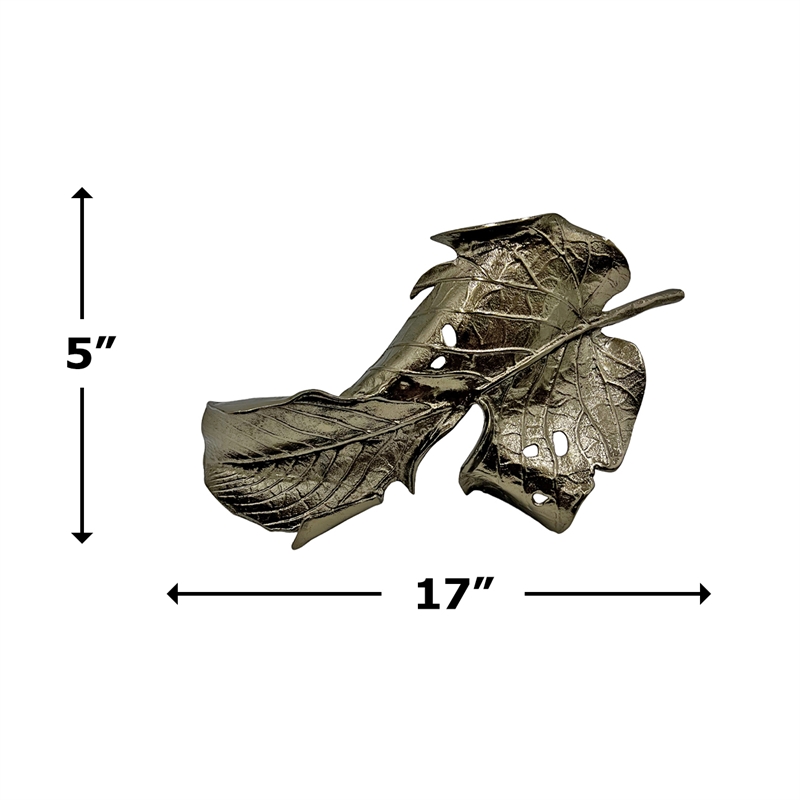 Pemberly Row Decorative Handmade Aluminum Abstract Leaf Sculpture in Bronze