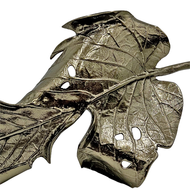 Pemberly Row Decorative Handmade Aluminum Abstract Leaf Sculpture in Bronze