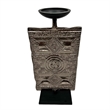 Pemberly Row Decorative Handmade Aluminum Artistic Candle Holder in Bronze