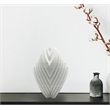Pemberly Row Contemporary 8-inch Tall White Ceramic Vase in White