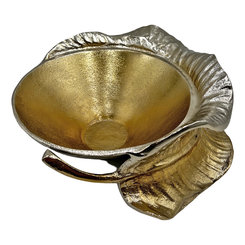 Pemberly Row Decorative Handmade Aluminum Artistic Bowl in Gold
