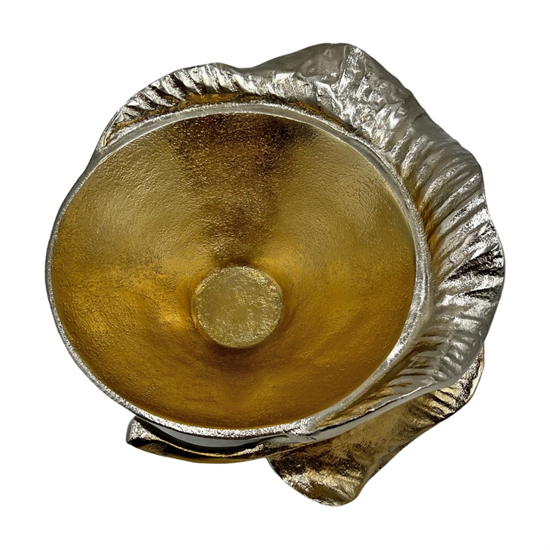 Pemberly Row Decorative Handmade Aluminum Artistic Bowl in Gold