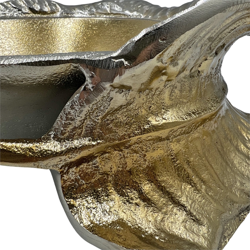 Pemberly Row Decorative Handmade Aluminum Artistic Bowl in Gold