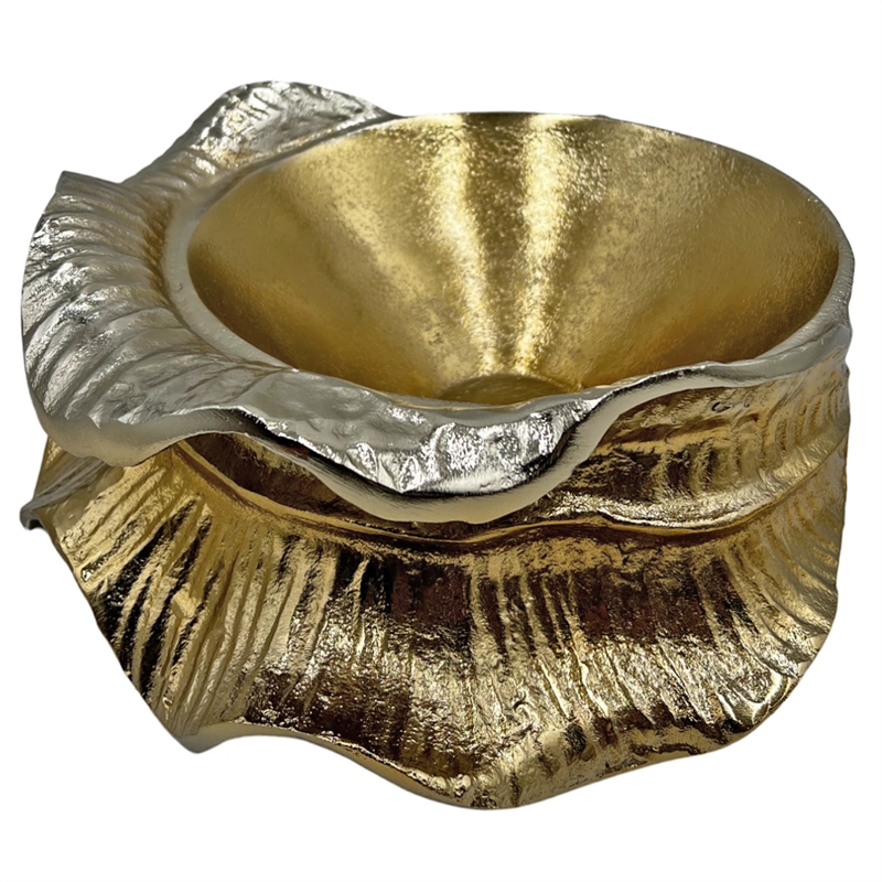 Pemberly Row Decorative Handmade Aluminum Artistic Bowl in Gold
