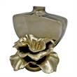 Pemberly Row Decorative Handmade Aluminum & Glass Perfume Bottle Sculpture Gold
