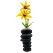 Pemberly Row Contemporary 9-inch Tall Black Ceramic Vase in Black
