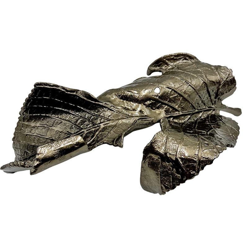 Pemberly Row Decorative Handmade Aluminum Modern Abstract Leaf Sculpture Bronze