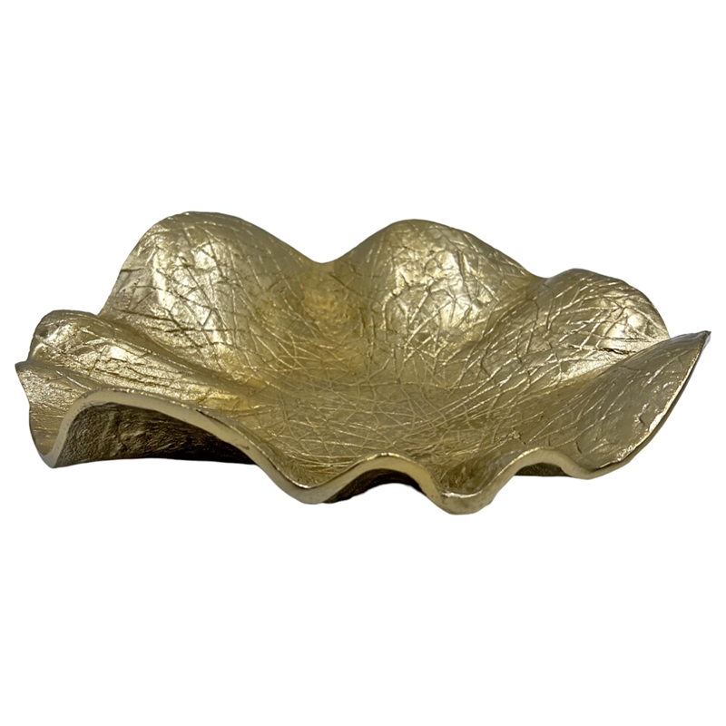 Pemberly Row Decorative Handmade Aluminum Flower Bowl in Gold