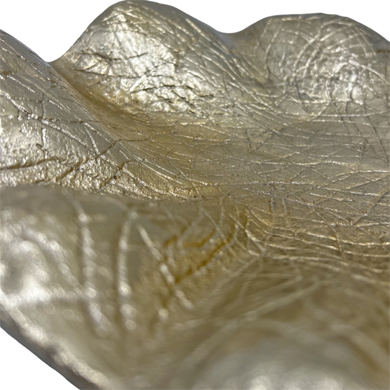 Pemberly Row Decorative Handmade Aluminum Flower Bowl in Gold