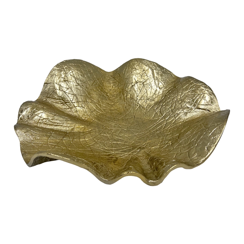Pemberly Row Decorative Handmade Aluminum Flower Bowl in Gold