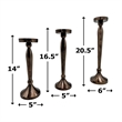 Pemberly Row Set of 3 Decorative Handmade Artistic Candle Holder in Brown