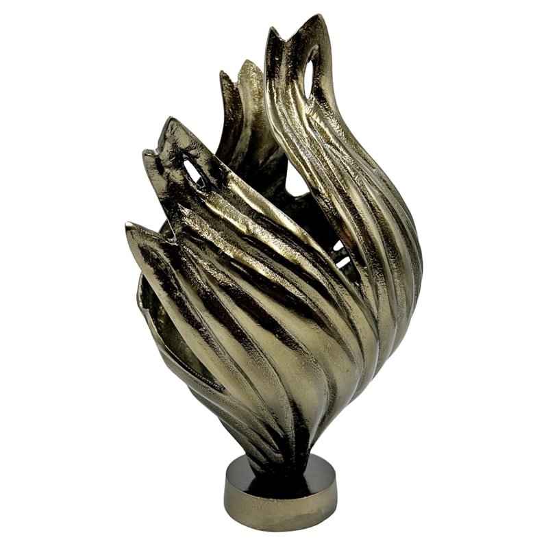 Pemberly Row Decorative Handmade Aluminum Abstract Swirl Sculpture in Bronze